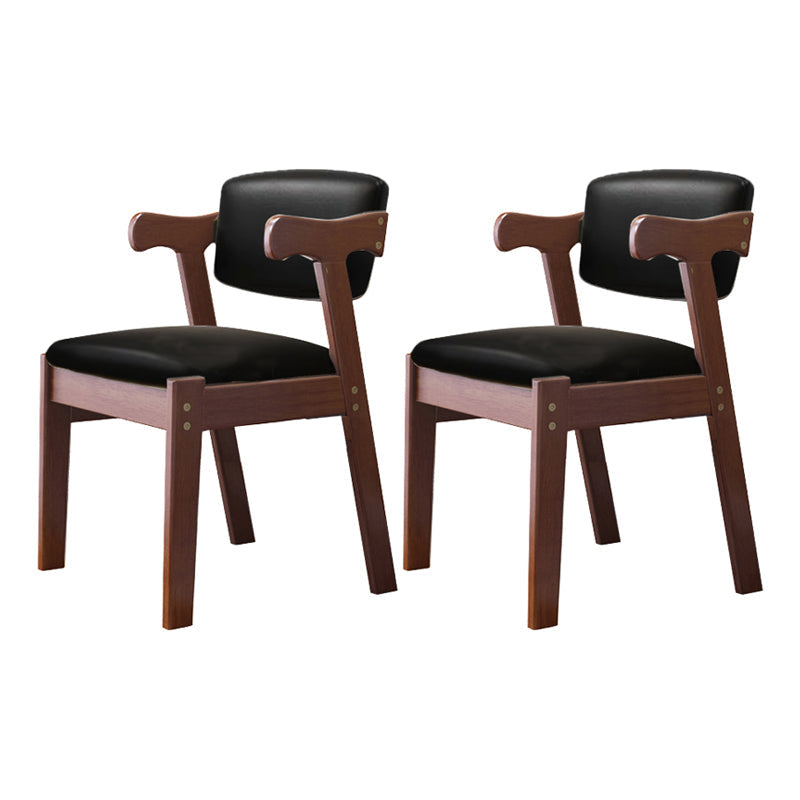Scandinavian Style Wood Dining Side Chair Upholstered Open Back Dining Side Chair Black 2 Piece Set Walnut Clearhalo ' kitchen&dining_furn' 'Dining Chairs' 'Dining Tables & Seating' 'dining_chair' 'furn' 'furn_dining_chair' 'Furniture' 'furniture_dining_chair' 'Kitchen & Dining Furniture' 'kitchen' 3649726