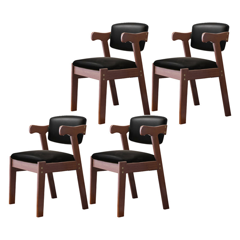 Scandinavian Style Wood Dining Side Chair Upholstered Open Back Dining Side Chair Black 4 Piece Set Walnut Clearhalo ' kitchen&dining_furn' 'Dining Chairs' 'Dining Tables & Seating' 'dining_chair' 'furn' 'furn_dining_chair' 'Furniture' 'furniture_dining_chair' 'Kitchen & Dining Furniture' 'kitchen' 3649727