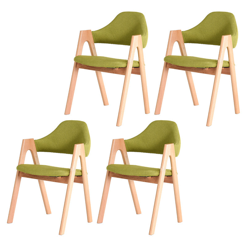 Modern Solid Wood Opening Back Dining Arm Chair Kitchen Dining Arm Chair Green 4 Piece Set Natural Wood Clearhalo ' kitchen&dining_furn' 'Dining Chairs' 'Dining Tables & Seating' 'dining_chair' 'furn' 'furn_dining_chair' 'Furniture' 'furniture_dining_chair' 'Kitchen & Dining Furniture' 'kitchen' 3649736