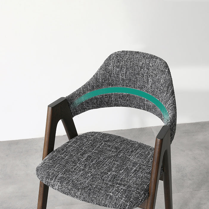 Modern Solid Wood Opening Back Dining Arm Chair Kitchen Dining Arm Chair Clearhalo ' kitchen&dining_furn' 'Dining Chairs' 'Dining Tables & Seating' 'dining_chair' 'furn' 'furn_dining_chair' 'Furniture' 'furniture_dining_chair' 'Kitchen & Dining Furniture' 'kitchen' 3649738