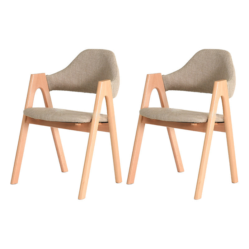 Modern Solid Wood Opening Back Dining Arm Chair Kitchen Dining Arm Chair Light Gray 2 Piece Set Natural Wood Clearhalo ' kitchen&dining_furn' 'Dining Chairs' 'Dining Tables & Seating' 'dining_chair' 'furn' 'furn_dining_chair' 'Furniture' 'furniture_dining_chair' 'Kitchen & Dining Furniture' 'kitchen' 3649740