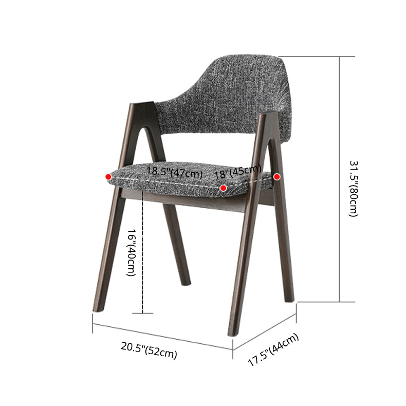 Modern Solid Wood Opening Back Dining Arm Chair Kitchen Dining Arm Chair Clearhalo ' kitchen&dining_furn' 'Dining Chairs' 'Dining Tables & Seating' 'dining_chair' 'furn' 'furn_dining_chair' 'Furniture' 'furniture_dining_chair' 'Kitchen & Dining Furniture' 'kitchen' 3649746
