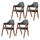 Modern Solid Wood Opening Back Dining Arm Chair Kitchen Dining Arm Chair Dark Gray 4 Piece Set Walnut Clearhalo ' kitchen&dining_furn' 'Dining Chairs' 'Dining Tables & Seating' 'dining_chair' 'furn' 'furn_dining_chair' 'Furniture' 'furniture_dining_chair' 'Kitchen & Dining Furniture' 'kitchen' 3649748