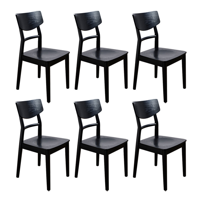Solid Wood Industrial Style Side Chair Ladder Back Kitchen Dining Chair Black 6 Piece Set Clearhalo ' kitchen&dining_furn' 'Dining Chairs' 'Dining Tables & Seating' 'dining_chair' 'furn' 'furn_dining_chair' 'Furniture' 'furniture_dining_chair' 'Kitchen & Dining Furniture' 'kitchen' 3649757