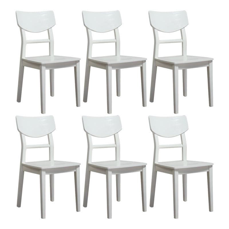 Solid Wood Industrial Style Side Chair Ladder Back Kitchen Dining Chair White 6 Piece Set Clearhalo ' kitchen&dining_furn' 'Dining Chairs' 'Dining Tables & Seating' 'dining_chair' 'furn' 'furn_dining_chair' 'Furniture' 'furniture_dining_chair' 'Kitchen & Dining Furniture' 'kitchen' 3649764
