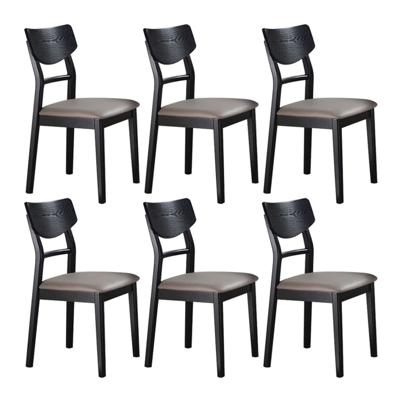 Solid Wood Industrial Style Side Chair Ladder Back Kitchen Dining Chair Brown 6 Piece Set Clearhalo ' kitchen&dining_furn' 'Dining Chairs' 'Dining Tables & Seating' 'dining_chair' 'furn' 'furn_dining_chair' 'Furniture' 'furniture_dining_chair' 'Kitchen & Dining Furniture' 'kitchen' 3649775