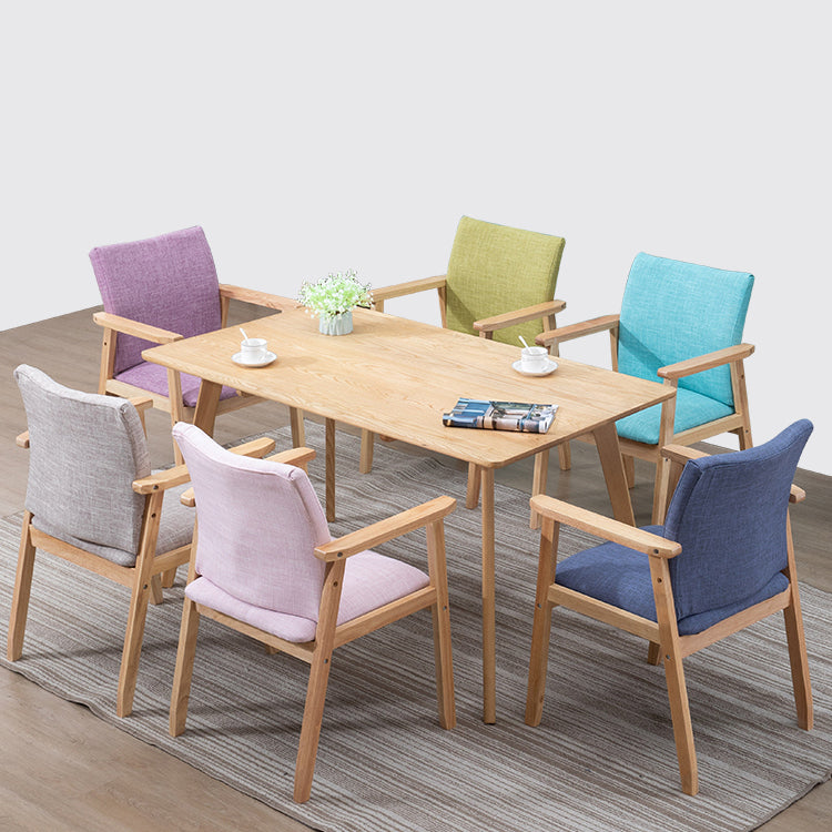 Contemporary Style Solid Wood Open Back Arm Chair Kitchen Dining Room Chairs Clearhalo ' kitchen&dining_furn' 'Dining Chairs' 'Dining Tables & Seating' 'dining_chair' 'furn' 'furn_dining_chair' 'Furniture' 'furniture_dining_chair' 'Kitchen & Dining Furniture' 'kitchen' 3649777