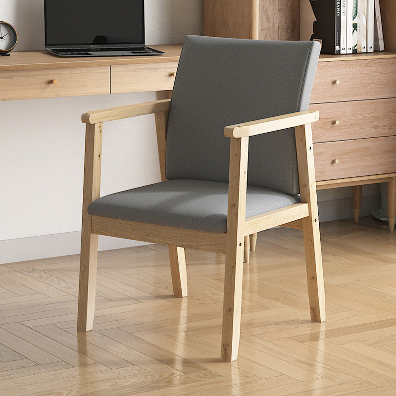 Contemporary Style Solid Wood Open Back Arm Chair Kitchen Dining Room Chairs Grey 1 Piece Natural Wood Clearhalo ' kitchen&dining_furn' 'Dining Chairs' 'Dining Tables & Seating' 'dining_chair' 'furn' 'furn_dining_chair' 'Furniture' 'furniture_dining_chair' 'Kitchen & Dining Furniture' 'kitchen' 3649778