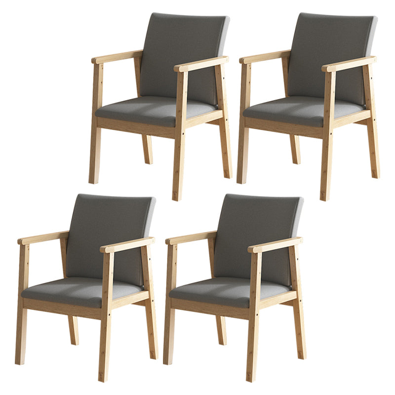 Contemporary Style Solid Wood Open Back Arm Chair Kitchen Dining Room Chairs Grey 4 Piece Set Natural Wood Clearhalo ' kitchen&dining_furn' 'Dining Chairs' 'Dining Tables & Seating' 'dining_chair' 'furn' 'furn_dining_chair' 'Furniture' 'furniture_dining_chair' 'Kitchen & Dining Furniture' 'kitchen' 3649782