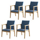 Contemporary Style Solid Wood Open Back Arm Chair Kitchen Dining Room Chairs Sky Blue 4 Piece Set Natural Wood Clearhalo ' kitchen&dining_furn' 'Dining Chairs' 'Dining Tables & Seating' 'dining_chair' 'furn' 'furn_dining_chair' 'Furniture' 'furniture_dining_chair' 'Kitchen & Dining Furniture' 'kitchen' 3649787