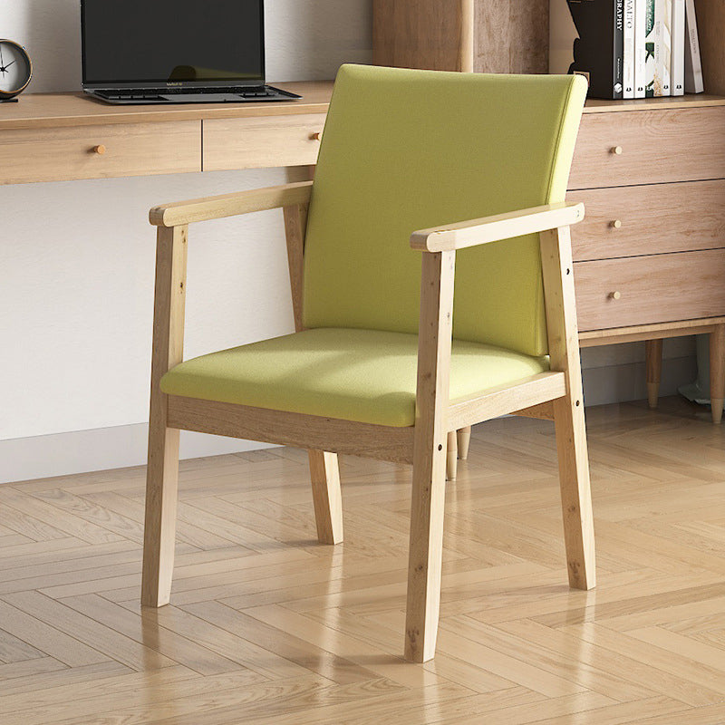 Contemporary Style Solid Wood Open Back Arm Chair Kitchen Dining Room Chairs Green 1 Piece Natural Wood Clearhalo ' kitchen&dining_furn' 'Dining Chairs' 'Dining Tables & Seating' 'dining_chair' 'furn' 'furn_dining_chair' 'Furniture' 'furniture_dining_chair' 'Kitchen & Dining Furniture' 'kitchen' 3649790