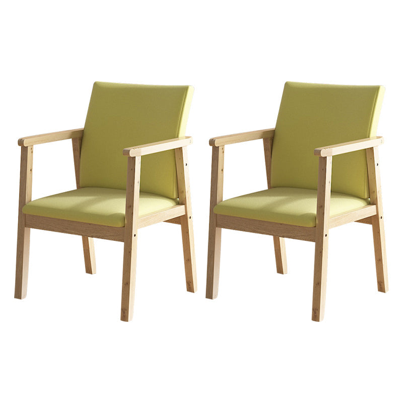 Contemporary Style Solid Wood Open Back Arm Chair Kitchen Dining Room Chairs Green 2 Piece Set Natural Wood Clearhalo ' kitchen&dining_furn' 'Dining Chairs' 'Dining Tables & Seating' 'dining_chair' 'furn' 'furn_dining_chair' 'Furniture' 'furniture_dining_chair' 'Kitchen & Dining Furniture' 'kitchen' 3649792