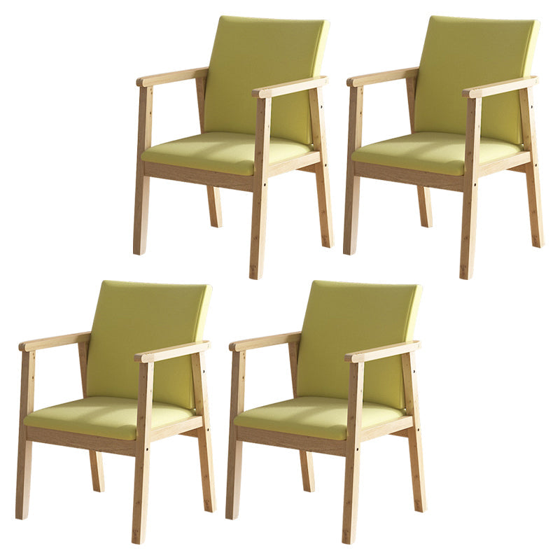 Contemporary Style Solid Wood Open Back Arm Chair Kitchen Dining Room Chairs Green 4 Piece Set Natural Wood Clearhalo ' kitchen&dining_furn' 'Dining Chairs' 'Dining Tables & Seating' 'dining_chair' 'furn' 'furn_dining_chair' 'Furniture' 'furniture_dining_chair' 'Kitchen & Dining Furniture' 'kitchen' 3649794