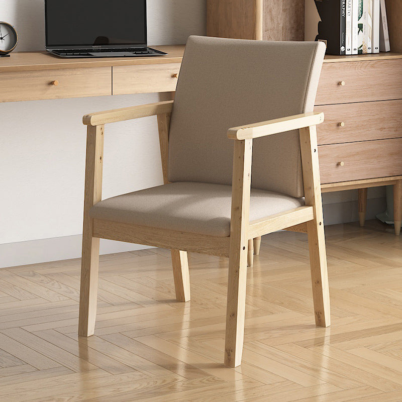 Contemporary Style Solid Wood Open Back Arm Chair Kitchen Dining Room Chairs Dark Khaki 1 Piece Natural Wood Clearhalo ' kitchen&dining_furn' 'Dining Chairs' 'Dining Tables & Seating' 'dining_chair' 'furn' 'furn_dining_chair' 'Furniture' 'furniture_dining_chair' 'Kitchen & Dining Furniture' 'kitchen' 3649796