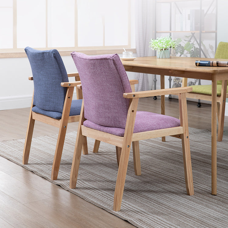 Contemporary Style Solid Wood Open Back Arm Chair Kitchen Dining Room Chairs Clearhalo ' kitchen&dining_furn' 'Dining Chairs' 'Dining Tables & Seating' 'dining_chair' 'furn' 'furn_dining_chair' 'Furniture' 'furniture_dining_chair' 'Kitchen & Dining Furniture' 'kitchen' 3649797