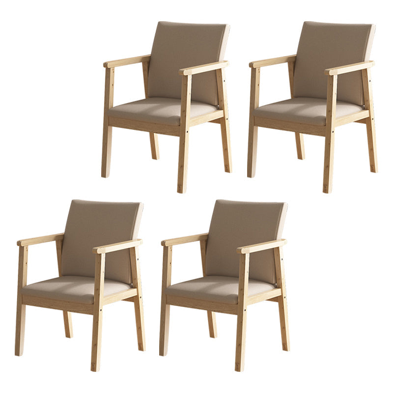 Contemporary Style Solid Wood Open Back Arm Chair Kitchen Dining Room Chairs Dark Khaki 4 Piece Set Natural Wood Clearhalo ' kitchen&dining_furn' 'Dining Chairs' 'Dining Tables & Seating' 'dining_chair' 'furn' 'furn_dining_chair' 'Furniture' 'furniture_dining_chair' 'Kitchen & Dining Furniture' 'kitchen' 3649799