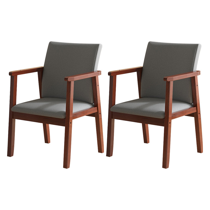 Contemporary Style Solid Wood Open Back Arm Chair Kitchen Dining Room Chairs Grey 2 Piece Set Walnut Clearhalo ' kitchen&dining_furn' 'Dining Chairs' 'Dining Tables & Seating' 'dining_chair' 'furn' 'furn_dining_chair' 'Furniture' 'furniture_dining_chair' 'Kitchen & Dining Furniture' 'kitchen' 3649801