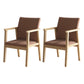 Contemporary Style Solid Wood Open Back Arm Chair Kitchen Dining Room Chairs Light Coffee 2 Piece Set Natural Wood Clearhalo ' kitchen&dining_furn' 'Dining Chairs' 'Dining Tables & Seating' 'dining_chair' 'furn' 'furn_dining_chair' 'Furniture' 'furniture_dining_chair' 'Kitchen & Dining Furniture' 'kitchen' 3649804