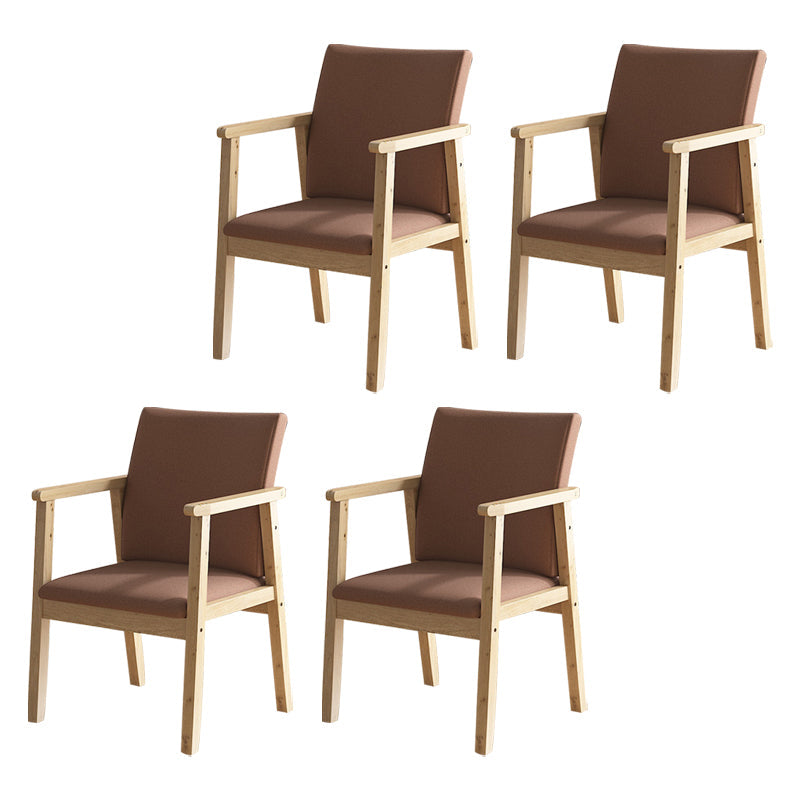 Contemporary Style Solid Wood Open Back Arm Chair Kitchen Dining Room Chairs Light Coffee 4 Piece Set Natural Wood Clearhalo ' kitchen&dining_furn' 'Dining Chairs' 'Dining Tables & Seating' 'dining_chair' 'furn' 'furn_dining_chair' 'Furniture' 'furniture_dining_chair' 'Kitchen & Dining Furniture' 'kitchen' 3649805