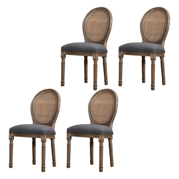 Farmhouse Dining Chair with Wood Legs King Louis Back Side Chair for Home Use Dark Gray 4 Piece Set Clearhalo ' kitchen&dining_furn' 'Dining Chairs' 'Dining Tables & Seating' 'dining_chair' 'furn' 'furn_dining_chair' 'Furniture' 'furniture_dining_chair' 'Kitchen & Dining Furniture' 'kitchen' 3649810