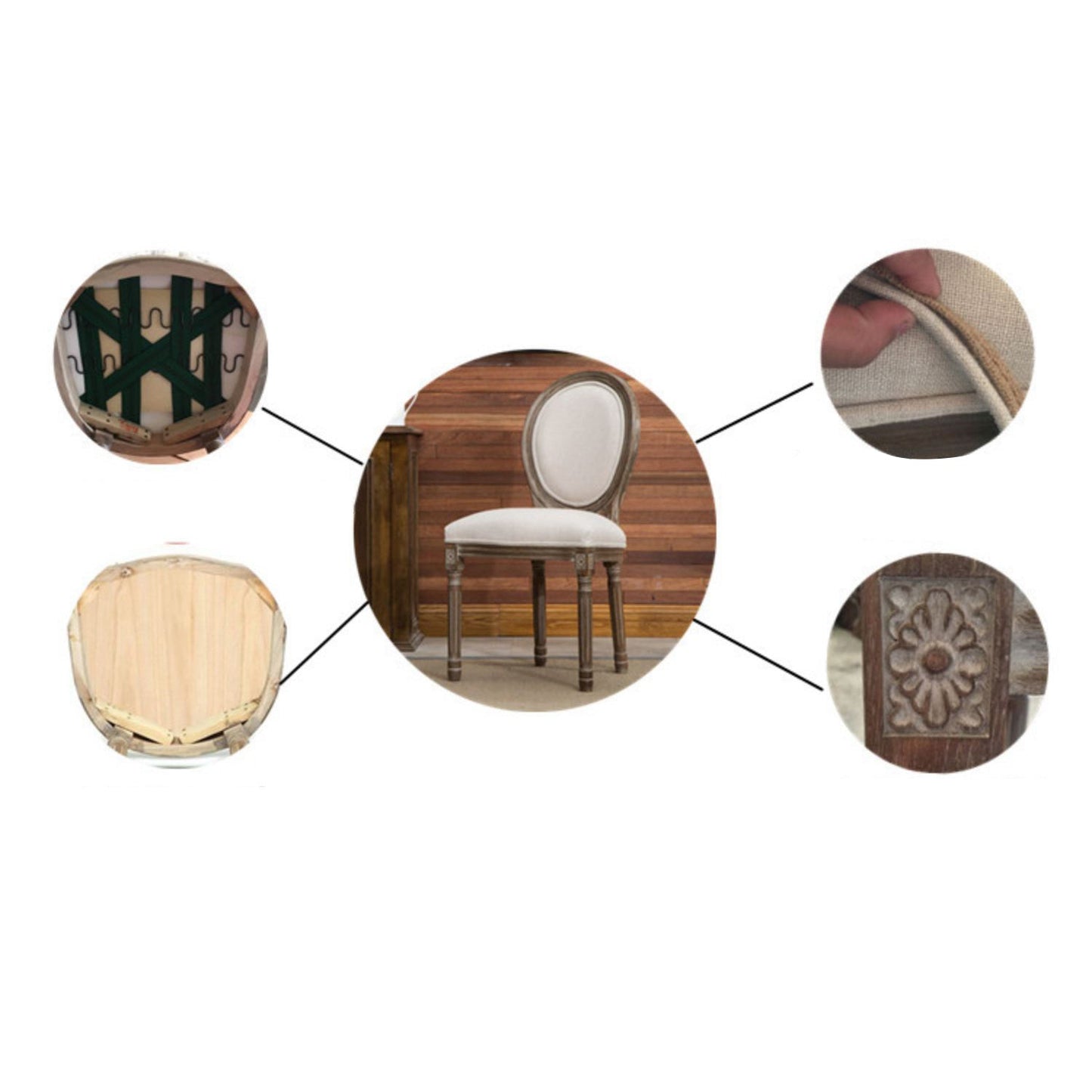 Farmhouse Dining Chair with Wood Legs King Louis Back Side Chair for Home Use Clearhalo ' kitchen&dining_furn' 'Dining Chairs' 'Dining Tables & Seating' 'dining_chair' 'furn' 'furn_dining_chair' 'Furniture' 'furniture_dining_chair' 'Kitchen & Dining Furniture' 'kitchen' 3649817