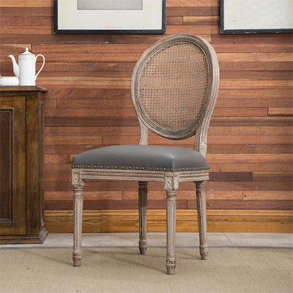 Farmhouse Dining Chair with Wood Legs King Louis Back Side Chair for Home Use Grey 1 Piece Clearhalo ' kitchen&dining_furn' 'Dining Chairs' 'Dining Tables & Seating' 'dining_chair' 'furn' 'furn_dining_chair' 'Furniture' 'furniture_dining_chair' 'Kitchen & Dining Furniture' 'kitchen' 3649818