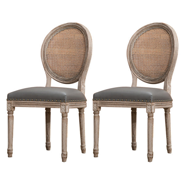 Farmhouse Dining Chair with Wood Legs King Louis Back Side Chair for Home Use Grey 2 Piece Set Clearhalo ' kitchen&dining_furn' 'Dining Chairs' 'Dining Tables & Seating' 'dining_chair' 'furn' 'furn_dining_chair' 'Furniture' 'furniture_dining_chair' 'Kitchen & Dining Furniture' 'kitchen' 3649821