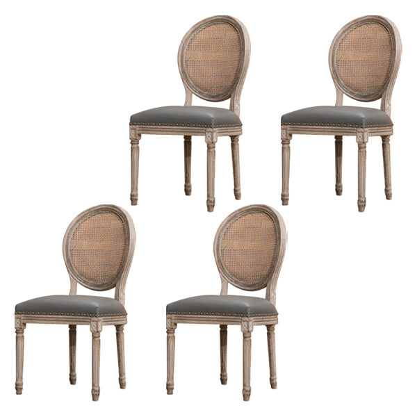 Farmhouse Dining Chair with Wood Legs King Louis Back Side Chair for Home Use Grey 4 Piece Set Clearhalo ' kitchen&dining_furn' 'Dining Chairs' 'Dining Tables & Seating' 'dining_chair' 'furn' 'furn_dining_chair' 'Furniture' 'furniture_dining_chair' 'Kitchen & Dining Furniture' 'kitchen' 3649823