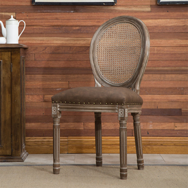 Farmhouse Dining Chair with Wood Legs King Louis Back Side Chair for Home Use Light Brown 1 Piece Clearhalo ' kitchen&dining_furn' 'Dining Chairs' 'Dining Tables & Seating' 'dining_chair' 'furn' 'furn_dining_chair' 'Furniture' 'furniture_dining_chair' 'Kitchen & Dining Furniture' 'kitchen' 3649825