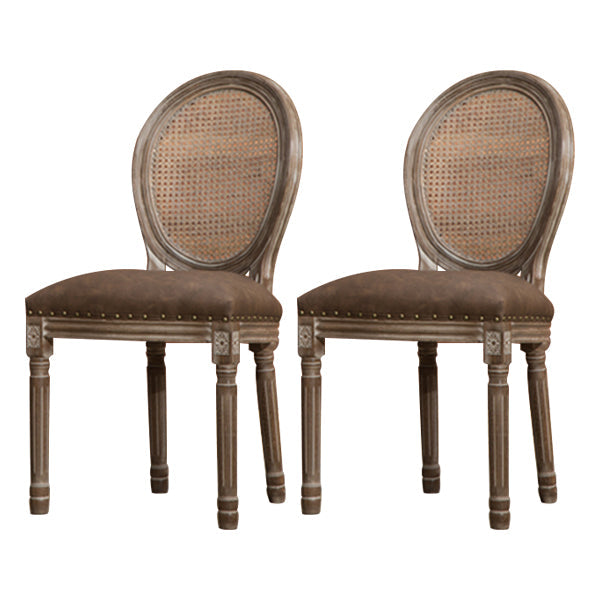 Farmhouse Dining Chair with Wood Legs King Louis Back Side Chair for Home Use Light Brown 2 Piece Set Clearhalo ' kitchen&dining_furn' 'Dining Chairs' 'Dining Tables & Seating' 'dining_chair' 'furn' 'furn_dining_chair' 'Furniture' 'furniture_dining_chair' 'Kitchen & Dining Furniture' 'kitchen' 3649826