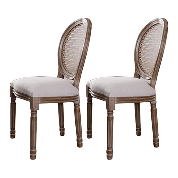 Farmhouse Dining Chair with Wood Legs King Louis Back Side Chair for Home Use Off-White 2 Piece Set Clearhalo ' kitchen&dining_furn' 'Dining Chairs' 'Dining Tables & Seating' 'dining_chair' 'furn' 'furn_dining_chair' 'Furniture' 'furniture_dining_chair' 'Kitchen & Dining Furniture' 'kitchen' 3649829