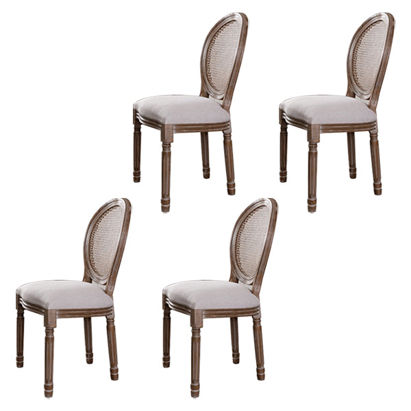 Farmhouse Dining Chair with Wood Legs King Louis Back Side Chair for Home Use Off-White 4 Piece Set Clearhalo ' kitchen&dining_furn' 'Dining Chairs' 'Dining Tables & Seating' 'dining_chair' 'furn' 'furn_dining_chair' 'Furniture' 'furniture_dining_chair' 'Kitchen & Dining Furniture' 'kitchen' 3649830