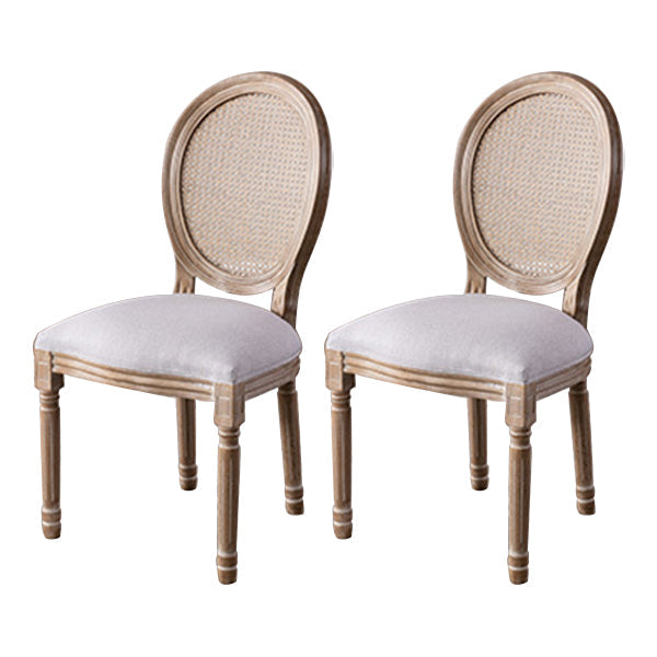 Farmhouse Dining Chair with Wood Legs King Louis Back Side Chair for Home Use Light Gray 2 Piece Set Clearhalo ' kitchen&dining_furn' 'Dining Chairs' 'Dining Tables & Seating' 'dining_chair' 'furn' 'furn_dining_chair' 'Furniture' 'furniture_dining_chair' 'Kitchen & Dining Furniture' 'kitchen' 3649832