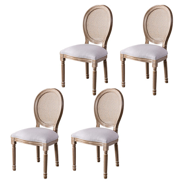 Farmhouse Dining Chair with Wood Legs King Louis Back Side Chair for Home Use Light Gray 4 Piece Set Clearhalo ' kitchen&dining_furn' 'Dining Chairs' 'Dining Tables & Seating' 'dining_chair' 'furn' 'furn_dining_chair' 'Furniture' 'furniture_dining_chair' 'Kitchen & Dining Furniture' 'kitchen' 3649833