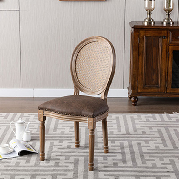 Farmhouse Dining Chair with Wood Legs King Louis Back Side Chair for Home Use Coffee 1 Piece Clearhalo ' kitchen&dining_furn' 'Dining Chairs' 'Dining Tables & Seating' 'dining_chair' 'furn' 'furn_dining_chair' 'Furniture' 'furniture_dining_chair' 'Kitchen & Dining Furniture' 'kitchen' 3649834