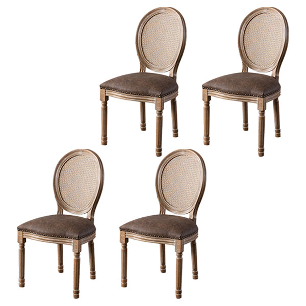 Farmhouse Dining Chair with Wood Legs King Louis Back Side Chair for Home Use Coffee 4 Piece Set Clearhalo ' kitchen&dining_furn' 'Dining Chairs' 'Dining Tables & Seating' 'dining_chair' 'furn' 'furn_dining_chair' 'Furniture' 'furniture_dining_chair' 'Kitchen & Dining Furniture' 'kitchen' 3649836