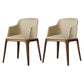 Contemporary Style Leather Chair Arm Parsons Chair with Wooden Legs for Dining Room Beige 2 Piece Set Clearhalo ' kitchen&dining_furn' 'Dining Chairs' 'Dining Tables & Seating' 'dining_chair' 'furn' 'furn_dining_chair' 'Furniture' 'furniture_dining_chair' 'Kitchen & Dining Furniture' 'kitchen' 3649839