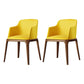 Contemporary Style Leather Chair Arm Parsons Chair with Wooden Legs for Dining Room Yellow 2 Piece Set Clearhalo ' kitchen&dining_furn' 'Dining Chairs' 'Dining Tables & Seating' 'dining_chair' 'furn' 'furn_dining_chair' 'Furniture' 'furniture_dining_chair' 'Kitchen & Dining Furniture' 'kitchen' 3649846