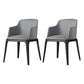 Contemporary Style Leather Chair Arm Parsons Chair with Wooden Legs for Dining Room Grey 2 Piece Set Clearhalo ' kitchen&dining_furn' 'Dining Chairs' 'Dining Tables & Seating' 'dining_chair' 'furn' 'furn_dining_chair' 'Furniture' 'furniture_dining_chair' 'Kitchen & Dining Furniture' 'kitchen' 3649849