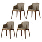 Contemporary Style Leather Chair Arm Parsons Chair with Wooden Legs for Dining Room Khaki 4 Piece Set Clearhalo ' kitchen&dining_furn' 'Dining Chairs' 'Dining Tables & Seating' 'dining_chair' 'furn' 'furn_dining_chair' 'Furniture' 'furniture_dining_chair' 'Kitchen & Dining Furniture' 'kitchen' 3649852