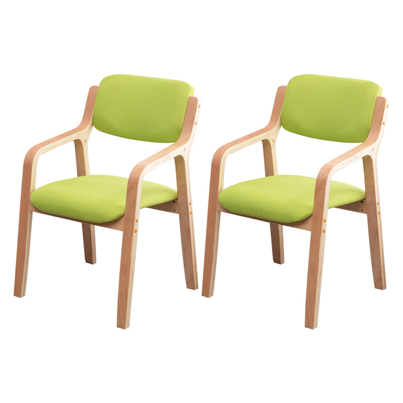 Scandinavian Home Arm Chair Wood Open Back Upholstered Dining Room Chair Fruit Green 2 Piece Set Clearhalo ' kitchen&dining_furn' 'Dining Chairs' 'Dining Tables & Seating' 'dining_chair' 'furn' 'furn_dining_chair' 'Furniture' 'furniture_dining_chair' 'Kitchen & Dining Furniture' 'kitchen' 3649855