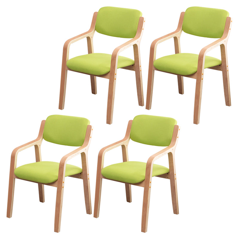 Scandinavian Home Arm Chair Wood Open Back Upholstered Dining Room Chair Fruit Green 4 Piece Set Clearhalo ' kitchen&dining_furn' 'Dining Chairs' 'Dining Tables & Seating' 'dining_chair' 'furn' 'furn_dining_chair' 'Furniture' 'furniture_dining_chair' 'Kitchen & Dining Furniture' 'kitchen' 3649857