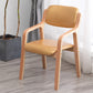 Scandinavian Home Arm Chair Wood Open Back Upholstered Dining Room Chair Brass Gold 1 Piece Clearhalo ' kitchen&dining_furn' 'Dining Chairs' 'Dining Tables & Seating' 'dining_chair' 'furn' 'furn_dining_chair' 'Furniture' 'furniture_dining_chair' 'Kitchen & Dining Furniture' 'kitchen' 3649859