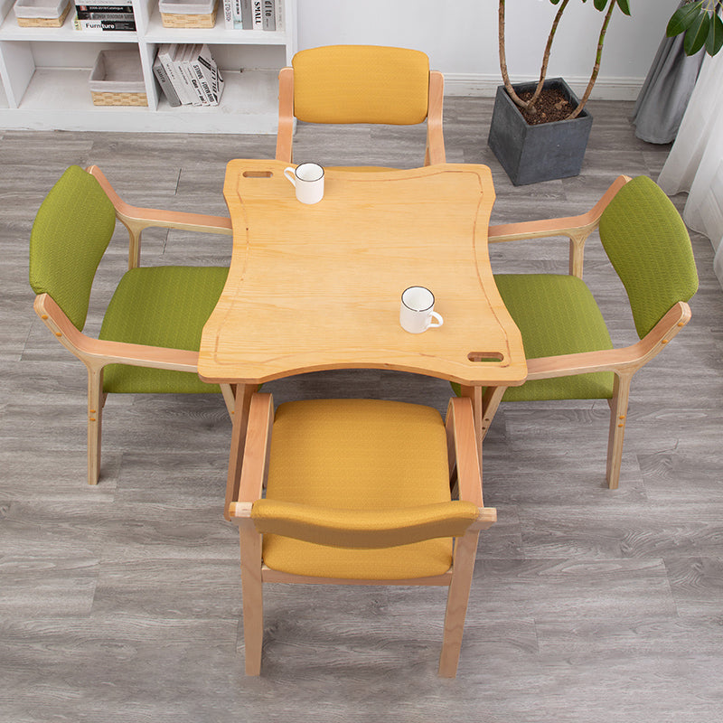 Scandinavian Home Arm Chair Wood Open Back Upholstered Dining Room Chair Clearhalo ' kitchen&dining_furn' 'Dining Chairs' 'Dining Tables & Seating' 'dining_chair' 'furn' 'furn_dining_chair' 'Furniture' 'furniture_dining_chair' 'Kitchen & Dining Furniture' 'kitchen' 3649860