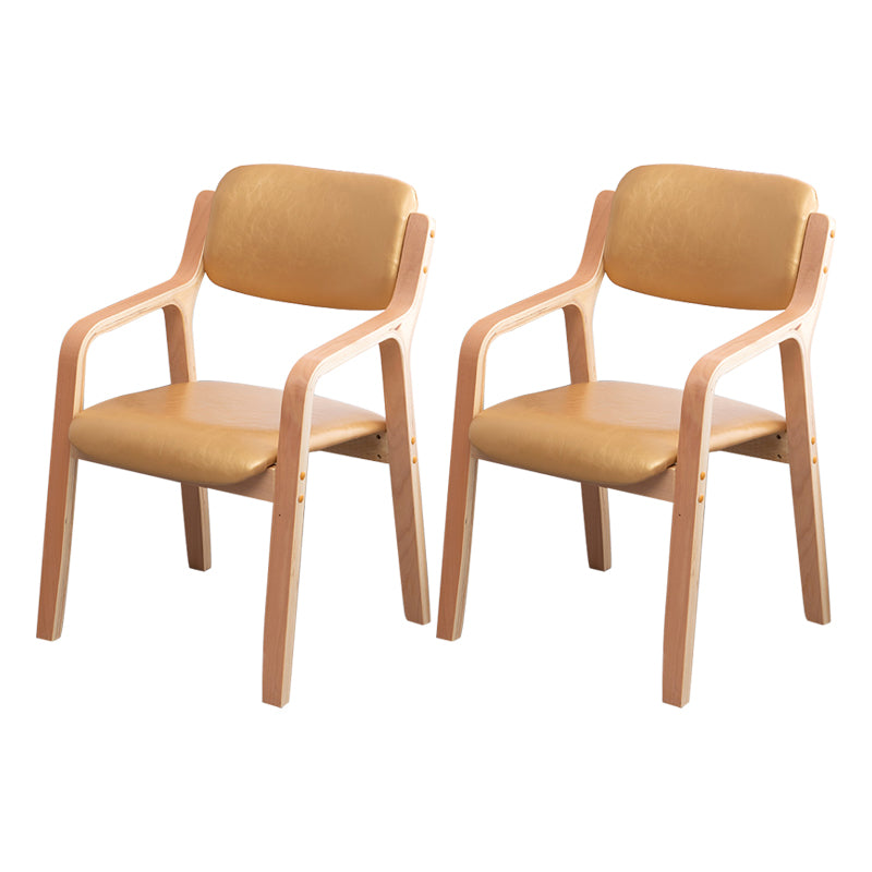 Scandinavian Home Arm Chair Wood Open Back Upholstered Dining Room Chair Brass Gold 2 Piece Set Clearhalo ' kitchen&dining_furn' 'Dining Chairs' 'Dining Tables & Seating' 'dining_chair' 'furn' 'furn_dining_chair' 'Furniture' 'furniture_dining_chair' 'Kitchen & Dining Furniture' 'kitchen' 3649861