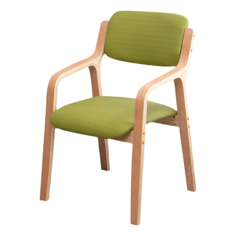 Scandinavian Home Arm Chair Wood Open Back Upholstered Dining Room Chair Clearhalo ' kitchen&dining_furn' 'Dining Chairs' 'Dining Tables & Seating' 'dining_chair' 'furn' 'furn_dining_chair' 'Furniture' 'furniture_dining_chair' 'Kitchen & Dining Furniture' 'kitchen' 3649862