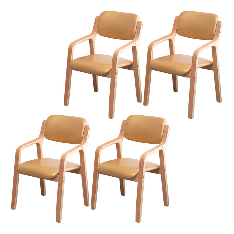 Scandinavian Home Arm Chair Wood Open Back Upholstered Dining Room Chair Brass Gold 4 Piece Set Clearhalo ' kitchen&dining_furn' 'Dining Chairs' 'Dining Tables & Seating' 'dining_chair' 'furn' 'furn_dining_chair' 'Furniture' 'furniture_dining_chair' 'Kitchen & Dining Furniture' 'kitchen' 3649863