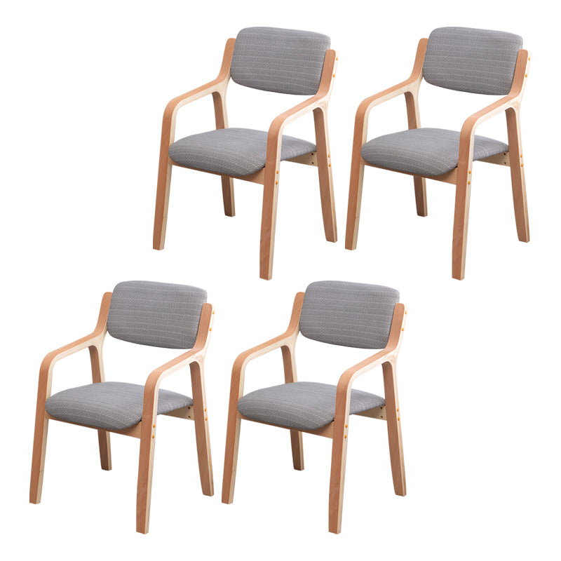 Scandinavian Home Arm Chair Wood Open Back Upholstered Dining Room Chair Grey 4 Piece Set Clearhalo ' kitchen&dining_furn' 'Dining Chairs' 'Dining Tables & Seating' 'dining_chair' 'furn' 'furn_dining_chair' 'Furniture' 'furniture_dining_chair' 'Kitchen & Dining Furniture' 'kitchen' 3649869