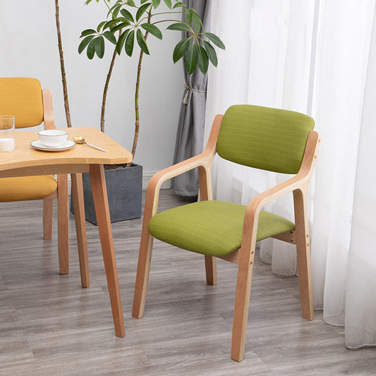 Scandinavian Home Arm Chair Wood Open Back Upholstered Dining Room Chair Clearhalo ' kitchen&dining_furn' 'Dining Chairs' 'Dining Tables & Seating' 'dining_chair' 'furn' 'furn_dining_chair' 'Furniture' 'furniture_dining_chair' 'Kitchen & Dining Furniture' 'kitchen' 3649870