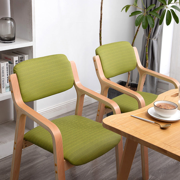 Scandinavian Home Arm Chair Wood Open Back Upholstered Dining Room Chair Clearhalo ' kitchen&dining_furn' 'Dining Chairs' 'Dining Tables & Seating' 'dining_chair' 'furn' 'furn_dining_chair' 'Furniture' 'furniture_dining_chair' 'Kitchen & Dining Furniture' 'kitchen' 3649872